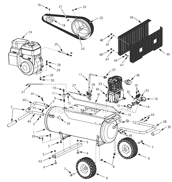 Page A Diagram and Parts List for VT635300 2005 Campbell Hausfeld Compressor